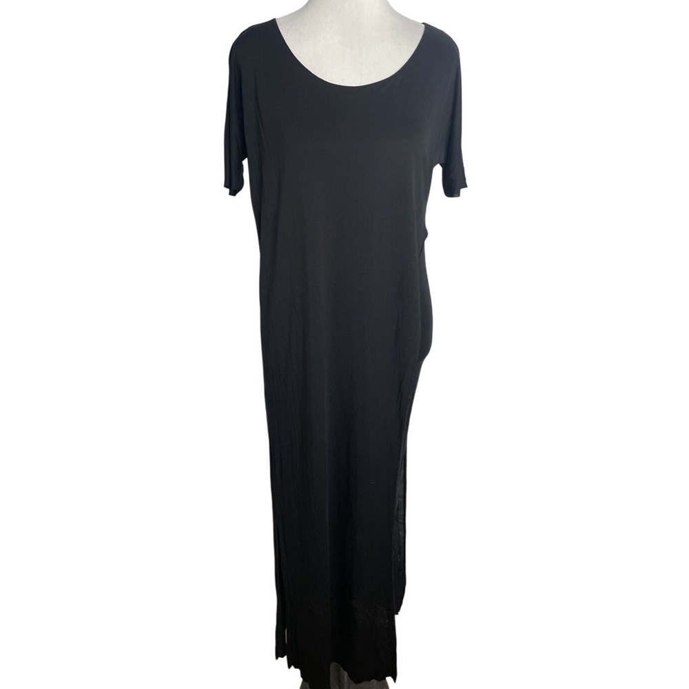 COS Black Lyocell Midi Layered Dress Short Sleeve Small